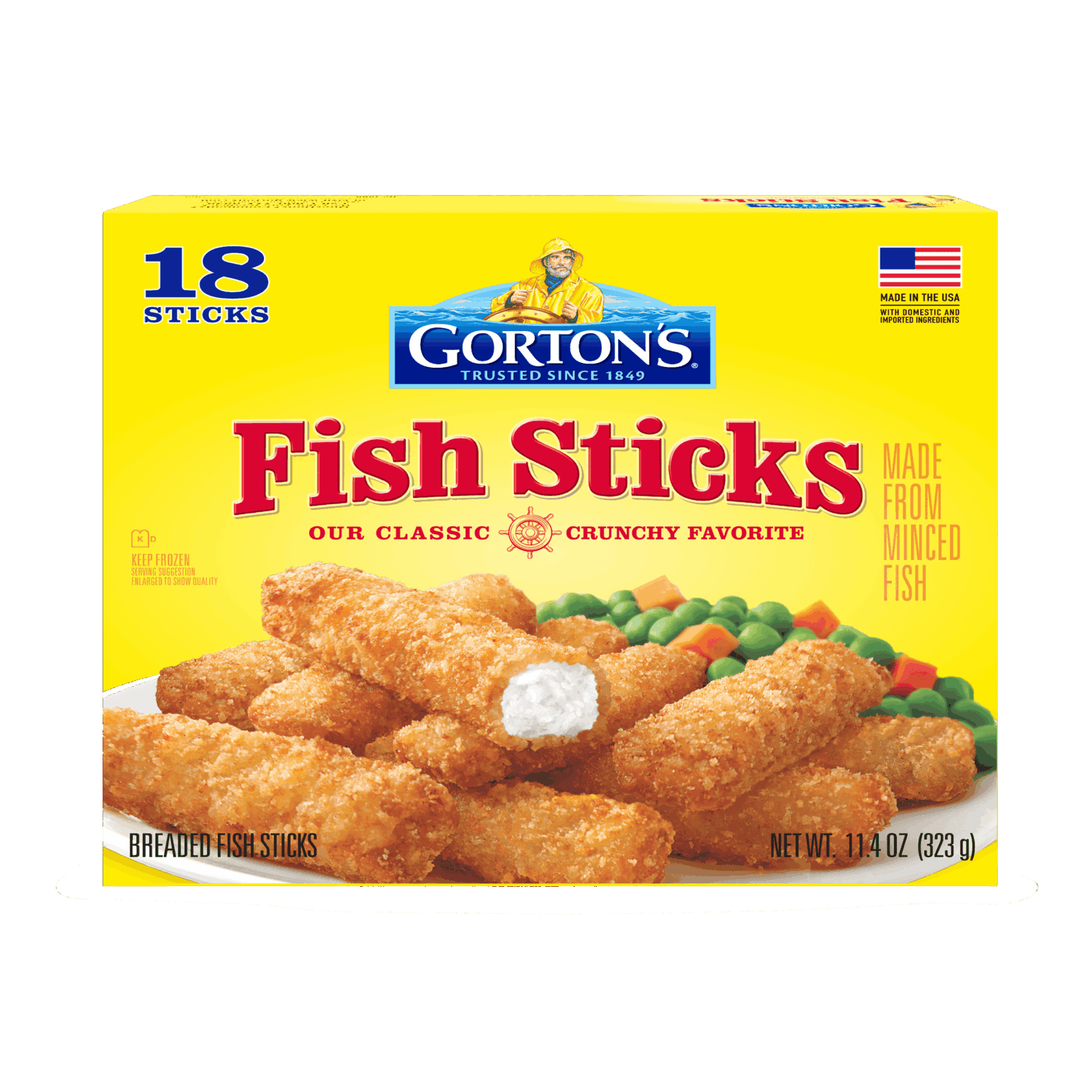 Crunchy Breaded Fish Sticks (18 ct) - Gorton's Seafood