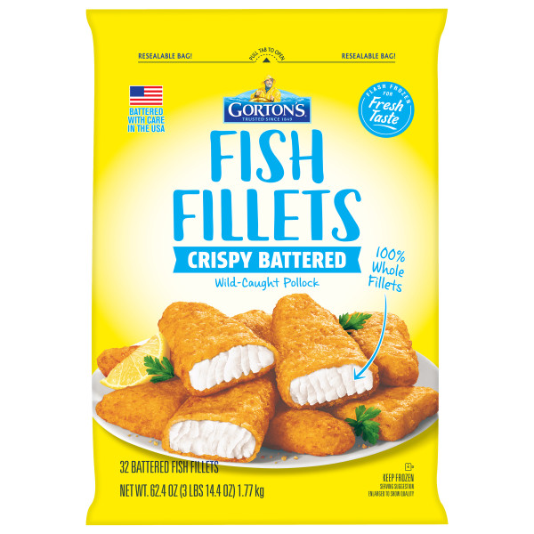 Crispy battered fish fillets pack