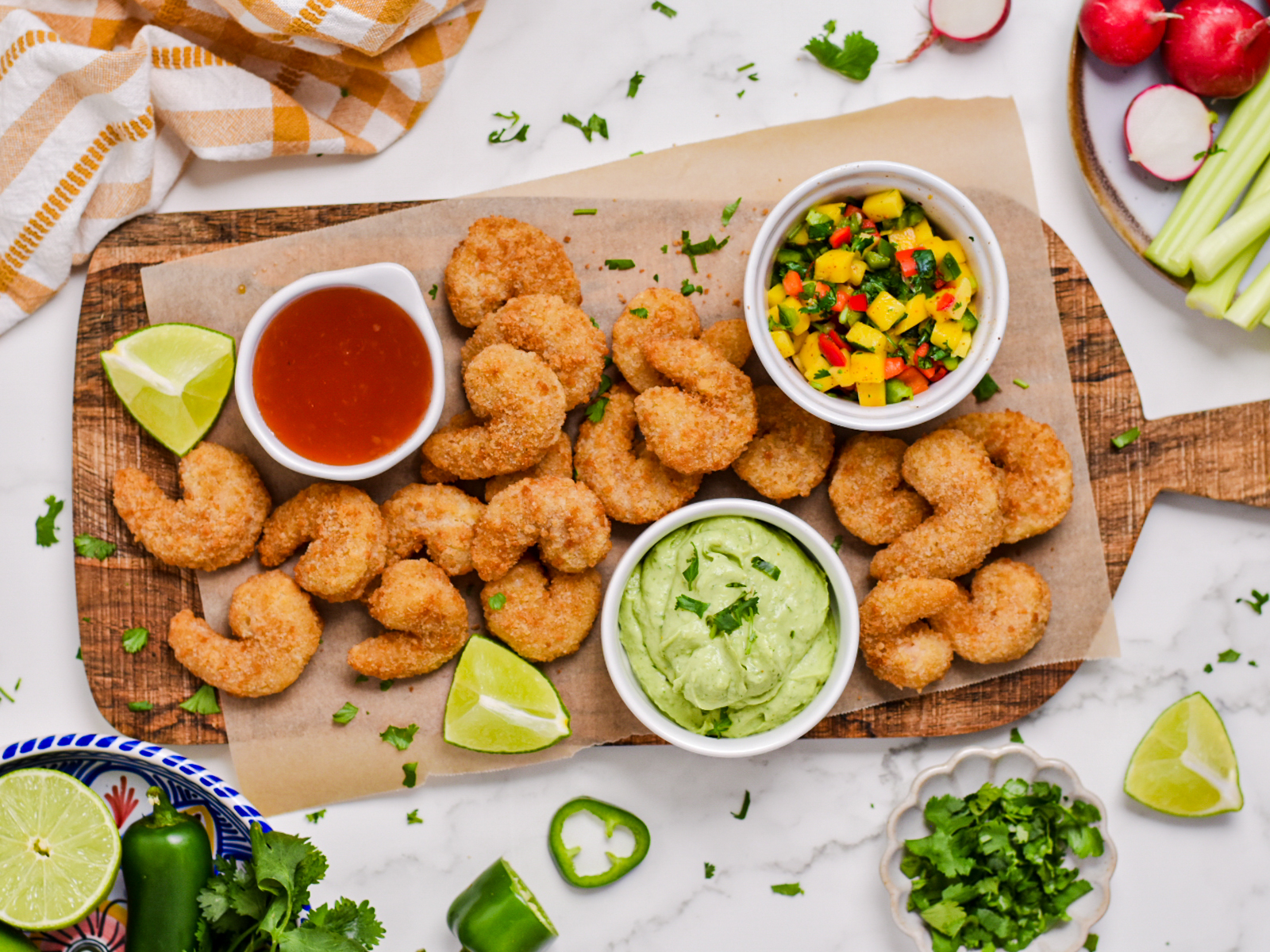 Double Crunch Shrimp with a Trio of Colorful Dips - Gorton's Seafood