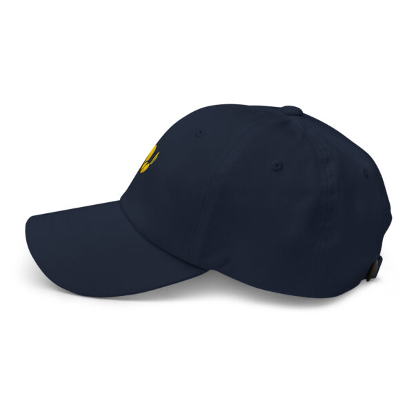 navy dad hat, side view