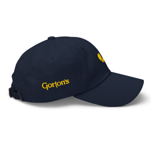 navy dad hat, side view