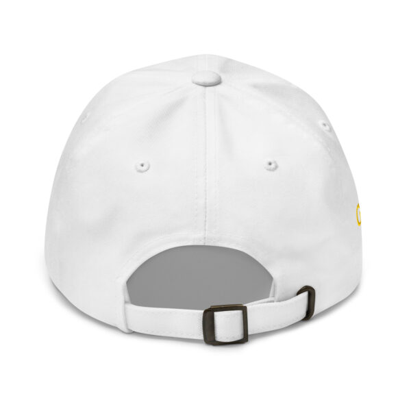 White dad hat, back view