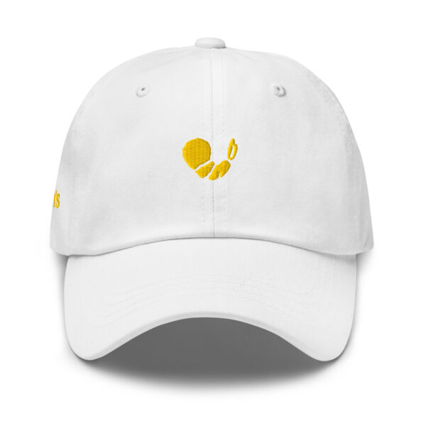 White dad hat, front view