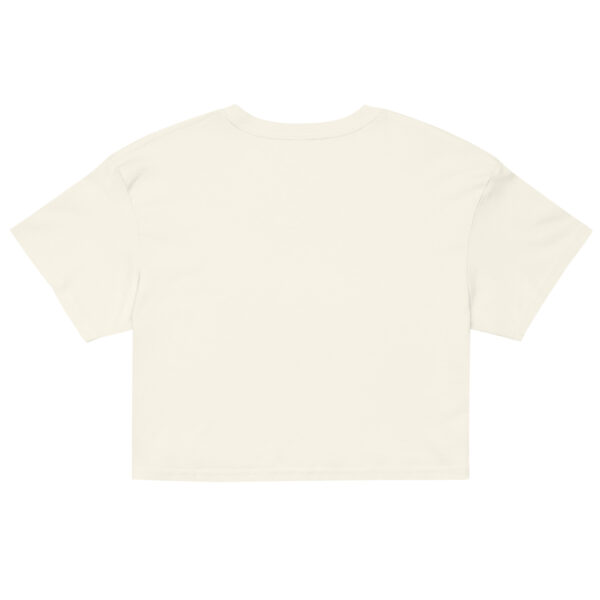 Back of crop top shirt. In Natural